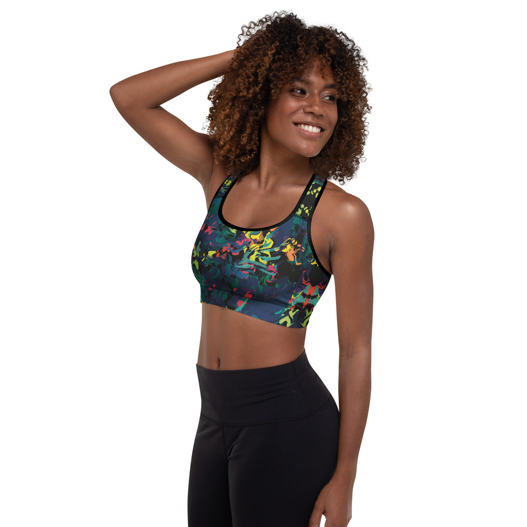 Top/Sujetador deportivo #Flower Blck